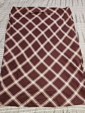 torrid Burgundy and Cream Plaid Skirt